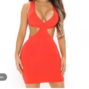 Red cutout dress